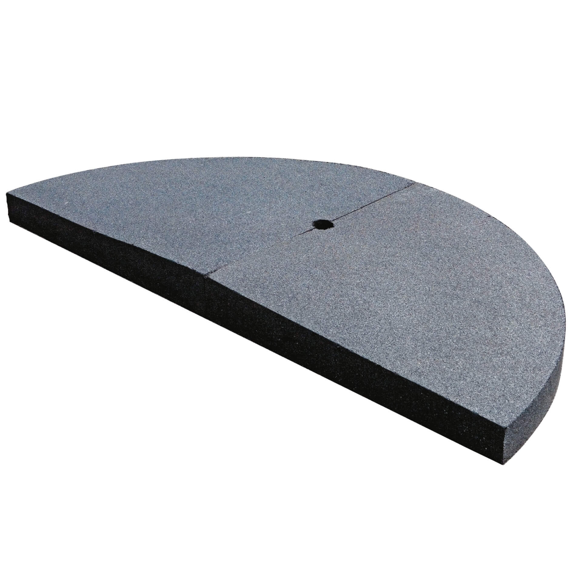 Schwarzer, halbrunder Verkehrsinselausleger mit strukturiertem Gewicht, mittlerer Öffnung, stabilisierten Außengeräten und Bauten.