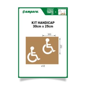 Schablonen-Set mit 12 Rollstuhlsymbol-Schablonen, je 30x25cm, für barrierefreie Bodenmarkierung, Behindertenparkplatz.