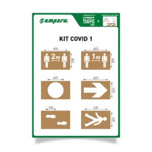 Schablonen-Set: Abstandssymbole, Richtungspfeile, Gehfiguren, Fußabdrücke als Millimeter-Markierungen für Covid-Bodenkennzeichnung.