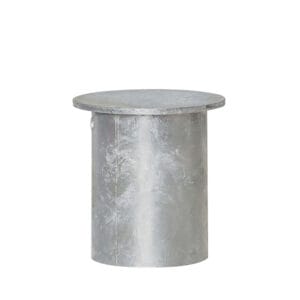 Metall Abdeckkappe zylindrisch für Bodenhülse, 60 mm Durchmesser, flacher runder Deckel, überstehender Rand, weißer Hintergrund.