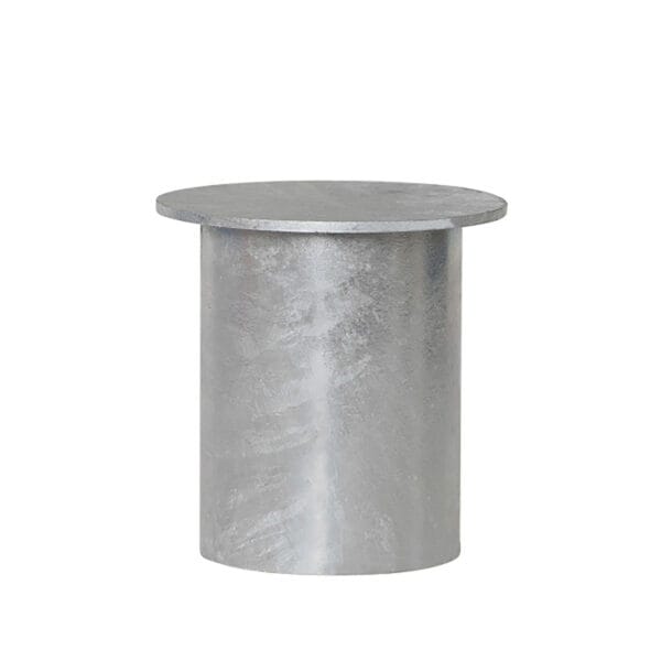 Abdeckkappe für Bodenhülse, gebürstetes Silber, Durchmesser 76 mm, flacher Deckel, auf weißem Hintergrund abgebildet.