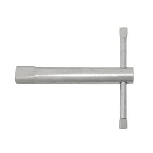 Dreikantschlüssel nach DIN 3223 aus Metall, T-Form, zylindrische Stecknuss, abnehmbarer Griff. Werkzeug für Sicherheitsschlösser.