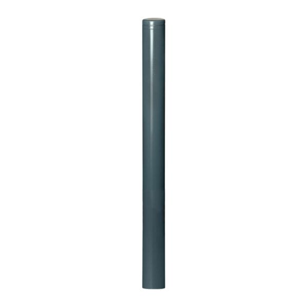 CITY-Poller LEIPZIG: senkrechter, zylindrischer Metallpoller, glatte dunkelgraue Oberfläche, freistehend vor weißem Hintergrund.