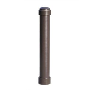 Stadtpoller Zürich: Zylindrischer Metallpoller mit abgerundetem Kopf, flacher Basis, stehend vor weissem Hintergrund.
