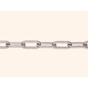 SM-Stahl 8 Kette: Horizontale Metallkette mit ineinandergreifenden ovalen Gliedern auf hellem Hintergrund.