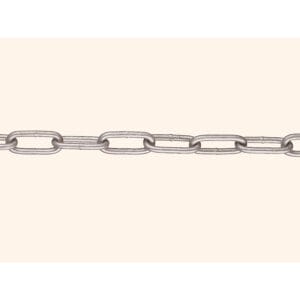 SM-Stahlkette 6 mm, horizontal ausgelegt, ovale Kettenglieder auf hellem, neutralem Hintergrund sichtbar.