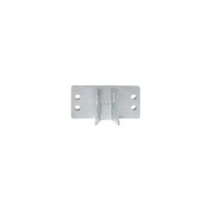 Metall Bandschellenadapter für DIAMOND Verkehrsspiegel, frontal, vier Schraublöcher, erhöhter Mittelteil, weißer Hintergrund.