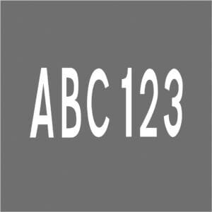 Weiße Schrift "PROline-thermo Buchstabe A" zentriert auf grauem Hintergrund, klare deutsche Typografie, gut lesbar.