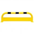 Gelb-schwarz gestreifte Rammschutz-Bügel XL, abgerundet, dient als Absperrung oder zum Markieren gesperrter Bereiche.