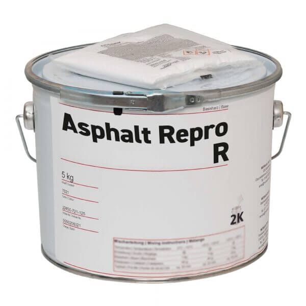 Metalldose mit Aufschrift Restore Fugenreparatur, versiegeltes Kunststoffpaket oben, Seitenhenkel, Produktinfos vorne.