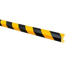 Schwarz-gelber MORION Kantenschutz aus Schaumstoff, V-förmig, schützt Ecken und Kanten, signalstarke Warnmarkierung.