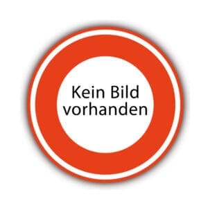 Rundes rot-weißes Schild, Aufschrift "Kein Bild vorhanden", Reflektierender Rotring, Pfosten 70x70mm, deutsch.