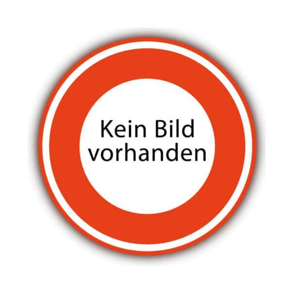Rundes rot-weißes Schild, Aufschrift "Kein Bild vorhanden", Reflektierender Rotring, Pfosten 70x70mm, deutsch.
